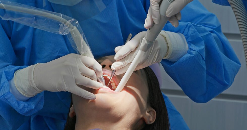 Woman Undergo Dental Scaling Treatment