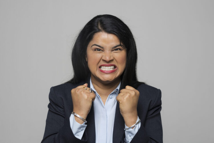 Portrait Of Angry Young Businesswoman
